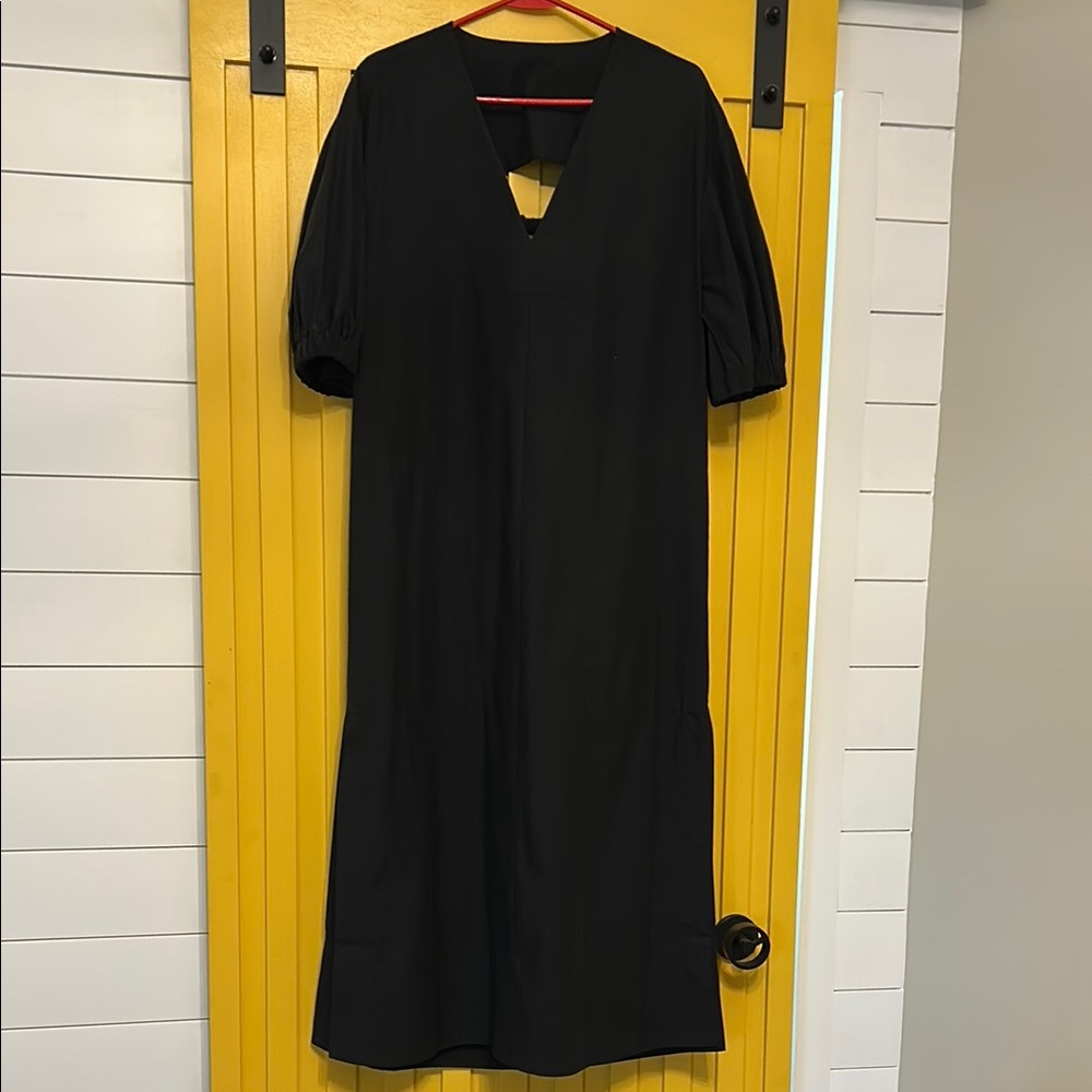 Sweaty Betty Black Puff Sleeve Sheath Dress